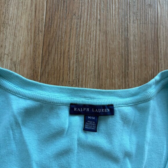 Ralph Lauren Short Sleeve Scoop Neck Shirt Blue Women’s Size M - Picture 6 of 7